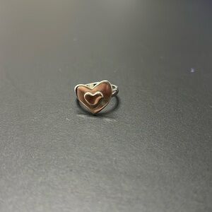 Double heart Silver Ring